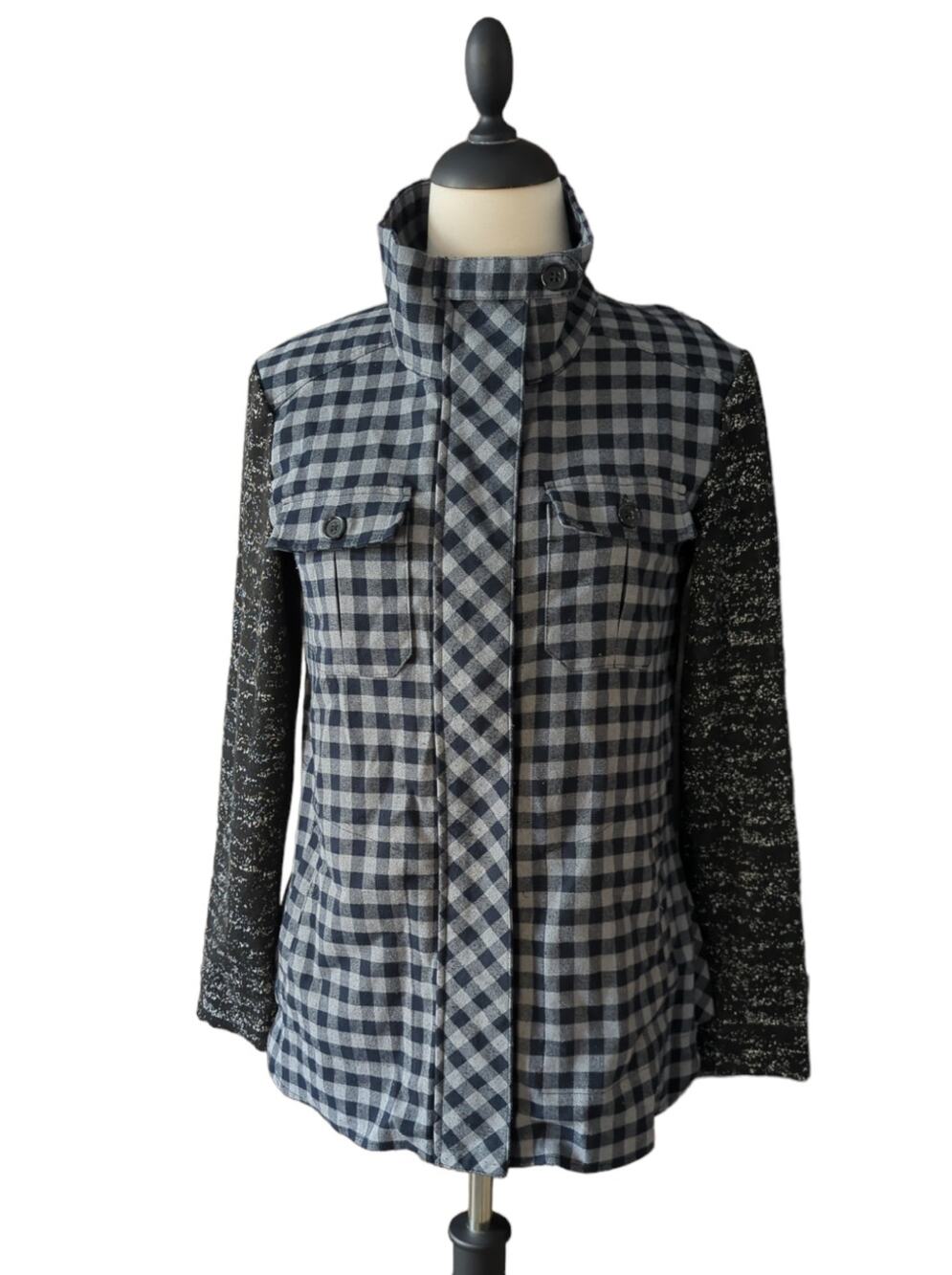 LOGO Zip Up Flannel Jacket Size XS
